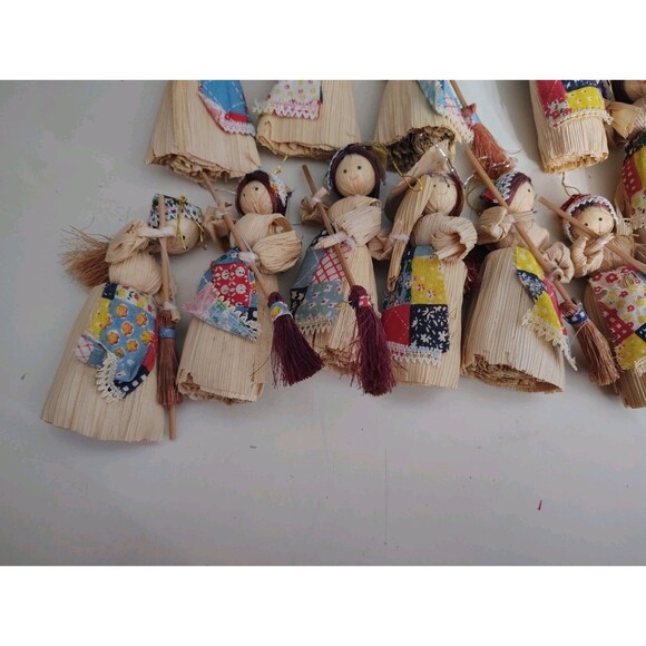 Cornstalk Doll Christmas Ornament Lot ~  Vtg  Collectible Lot Of 15 - Picture 2 of 10